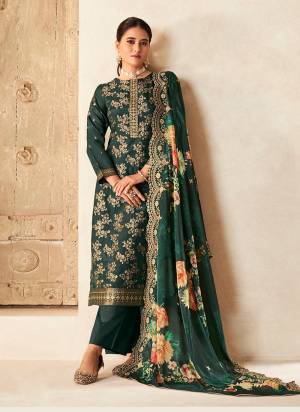 Garb These Party Wear Suit in Fine Colored Pair With Bottom And Dupatta.These Top Are Viscose Dola Silk And Dupatta Are Fabricated On Chinon Pair With Dull Santoon Bottom.Its Beautified With Wevon Jacquard Designe, Embroidery Work,Printed.