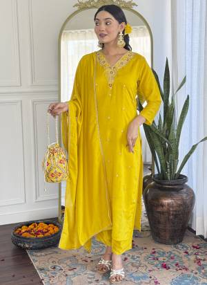 Garb These Beautiful Looking Readymade Suits.These Top And Bottom Are CP Vichitra And Dupatta CP Vichutra Fabricated.Its Beautified With Designer Embroidery Work.