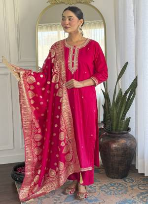 Garb These Beautiful Looking Readymade Suits.These Top And Bottom Are Muslin Cotton And Dupatta Chanderi Fabricated.Its Beautified With Designer Embroidery Work.