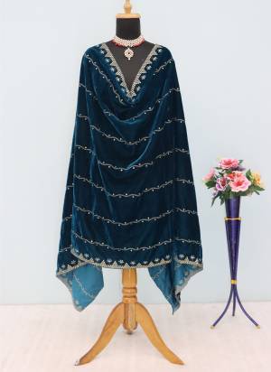 Grab These Beautiful Colored Ethnic Dupatta.This Dupatta is Fabricated On Beautiful Velvet Fabric . It Is Beautified With Beautiful Designer Sequance Embroidery Cut Work.