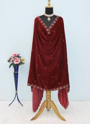 Grab These Beautiful Colored Ethnic Dupatta.This Dupatta is Fabricated On Beautiful Velvet Fabric . It Is Beautified With Beautiful Designer Sequance Embroidery Cut Work.