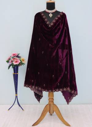 Grab These Beautiful Colored Ethnic Dupatta.This Dupatta is Fabricated On Beautiful Velvet Fabric . It Is Beautified With Beautiful Designer Sequance Embroidery Cut Work.
