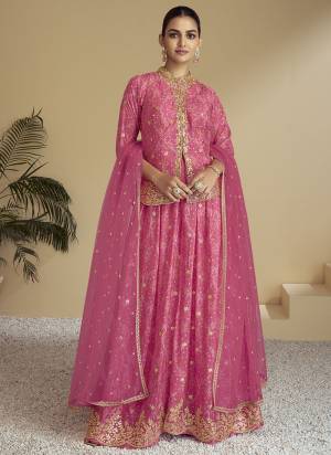 Garb These Party Wear Plazzo Suit in Fine Colored Pair With Bottom And Dupatta.These Top Are Chinon And Dupatta Are Fabricated On Chinon Pair With Chinon Bottom.Its Beautified With Digital Bandhani Printed, Embroidery,Hand Work.