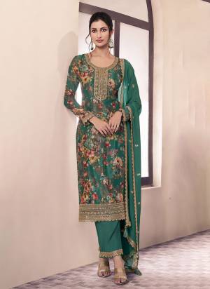 Garb These Party Wear Suit in Fine Colored Pair With Bottom And Dupatta.These Top Are Chinon And Dupatta Are Fabricated On Chinon Pair With Santoon Bottom.Its Beautified With Designer Digital Printed, Embroidery Work.