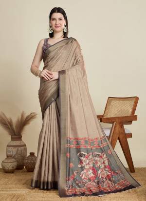 Looking This Party Wear Saree Paired With Blouse.This Saree And Blouse Are Cotton Based Fabric With Wevon Border,Butti Designer With Printed. Buy This Pretty Saree Now.