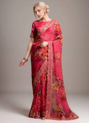 Looking These Party Wear Saree in Fine Colored.These Saree Are Georgette And Blouse is Banglori Fabricated.Its Beautified With Designer Printed With Embroidery Cut Work Lace.