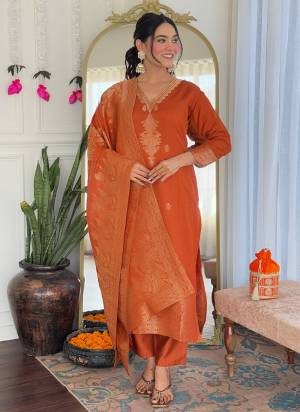 Attrective Looking These Beautiful Looking Readymade Suits.These Top Are Viscose Jacquard And Bottom Are PV Chanderi And Dupatta Jacquard Fabricated.Its Beautified With Wevon Designer Work.