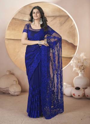 Attrective These Party Wear Saree in Fine Colored.These Saree Are Butterfly Net And Blouse is Butterfly Net Fabricated.Its Beautified With Designer Tone To Tone Thread Embroidery,Stone Work.