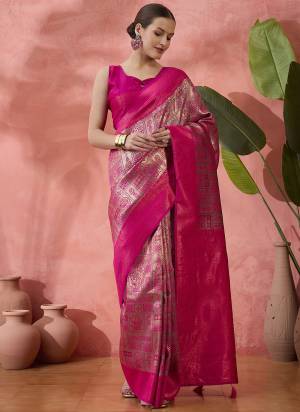 Garb These Party Wear Saree in Fine Colored.These Saree And Blouse Is Ply Silk Fabricated.Its Beautified With Wevon Jari Designer.