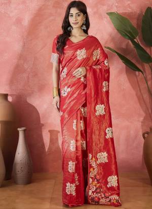Looking These Party Wear Saree in Fine Colored.These Saree And Blouse Is Shimmer Silk Fabricated.Its Beautified With Wevon Jacquard Designer.