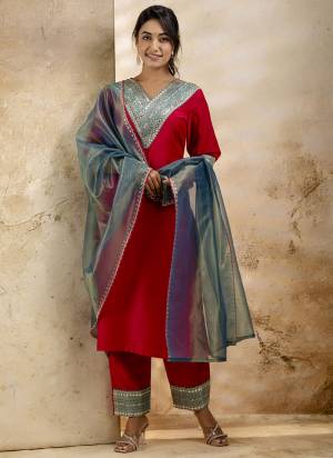 Looking These Beautiful Party Wear Readymade Suits With Dupatta.These Suit is Fabricated On Top And Bottom Are Viscose Rayon And Organza Dupatta .Its Beautified With Designer Embroidery Work.