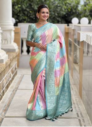 Attrective These Party Wear Saree in Fine Colored.These Saree And Blouse is Fabricated On Soft Silk.Its Beautified With Weaving Jacquard Designer.