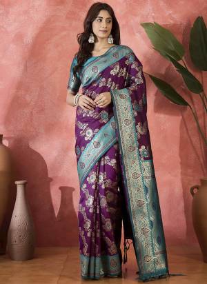 Attrective These Party Wear Saree in Fine Colored.These Saree And Blouse Is Silk Fabricated.Its Beautified With Wevon Jari Designer.