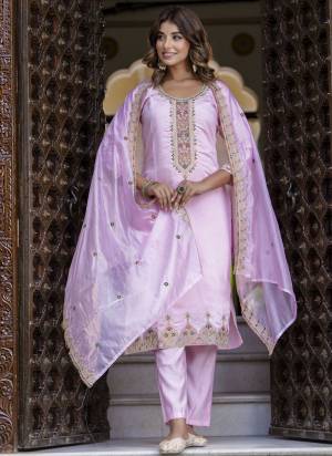 Garb These Beautiful Looking Party Wear Readymade Suits With Dupatta.These Suit is Fabricated On Top Are Silk Blend And Bottom Are Silk Blend And Organza Dupatta .Its Beautified With Designer Thread Embroidery Work.