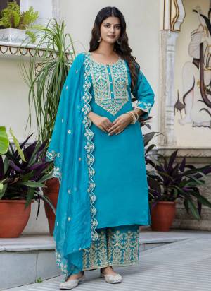 Garb These Beautiful Looking Party Wear Readymade Suits With Dupatta.These Suit is Fabricated On Top Are Silk Blend And Bottom Are Silk Blend And Organza Dupatta .Its Beautified With Designer Thread Embroidery Work.