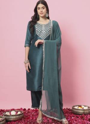 Looking These Beautiful Looking Readymade Suits With Dupatta.These Suit is Fabricated On Top Are Silk Blend And Bottom Are Silk Blend And Nazmin Dupatta .Its Beautified With Designer Embroidery Work.