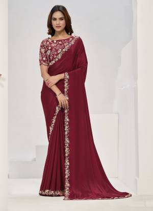 Look Attrective These Designer Party Wear Saree in Fine Colored.These Saree Are Crepe Georgette And Blouse Satin Silk is Fabricated.Its Beautified Desiger Embroidery Work.