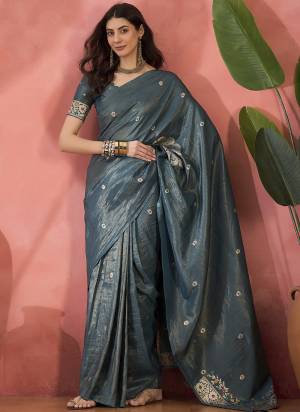 Looking These Party Wear Saree in Fine Colored.These Saree And Blouse Is Shimmer Fabricated.Its Beautified With Wevon Jacquard Designer.