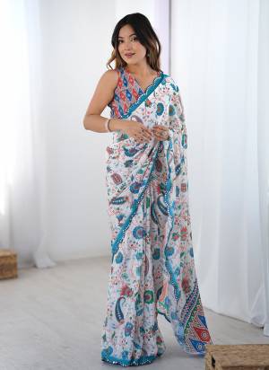 Garb These Party Wear Saree in Fine Colored.These Saree And Blouse is Chinon Fabricated.Its Beautified With Designer Digital Printed With Mirror Cut Work.