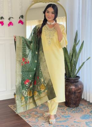 Attrective These Suit in Fine Colored Pair With Bottom And Dupatta.These Top And Bottom Are Fabricated On Viscose Chanderi Pair With Jacquard Dupatta.Its Beautified With Designer Embroidery Work,Printed Dupatta .