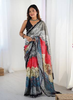  Looking These Party Wear Saree in Fine Colored.These Saree And Blouse is Chinon Fabricated.Its Beautified With Designer Digital Printed With Mirror Cut Work.