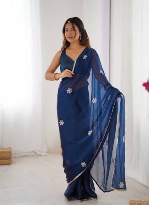Looking These Party Wear Saree in Fine Colored.These Saree Are Fendy And Blouse is Banglori Fabricated.Its Beautified With Designer Beads Moti,Val Sequance Embroidery Flower Work With Codding Lace Border.