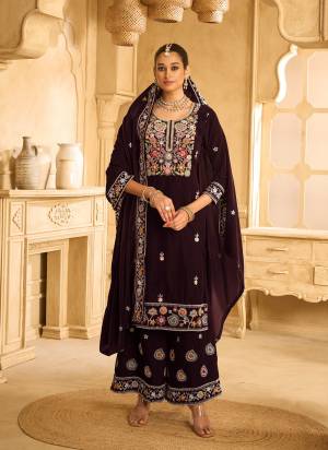 Looking These Party Wear Designer Plazzo Suits in Fine Colored Pair With Dupatta.These Top Are Velvet And Dupatta Are Fabricated On Velvet Pair With Velvet Bottom.Its Beautified With Designer Embroidery Work.