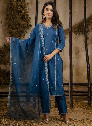 Garb These Beautiful Party Wear Readymade Suits With Dupatta.These Suit is Fabricated On Top And Bottom Are Silk Blend And Organza Dupatta .Its Beautified With Designer Embroidery Work.
