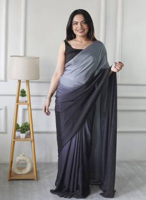 Attractive These Party Wear Ready To Wear Saree in Fine Colored.These Saree Are Chinon And Blouse is Chinon Fabricated.Its Beautified With Pedding Color Solid Designer.