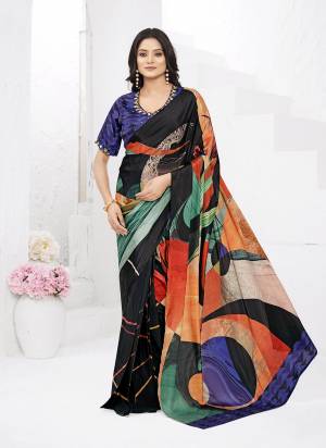 Garb These Party Wear Ready To Wear Saree in Fine Colored.These Saree And Blouse is Fabricated On Crepe Silk.Its Beautified With Designer Digital Printed With Embroidery Work Blouse.