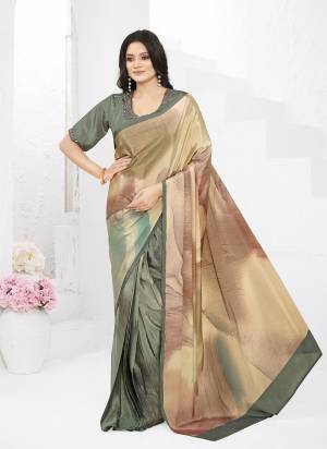 Garb These Party Wear Ready To Wear Saree in Fine Colored.These Saree And Blouse is Fabricated On Crepe Silk.Its Beautified With Designer Digital Printed With Embroidery Work Blouse.