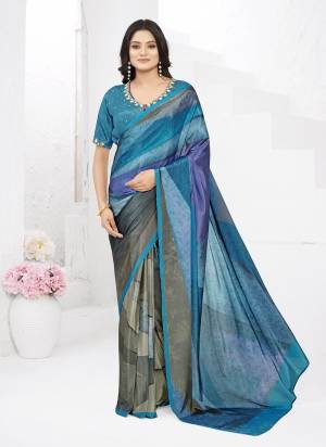 Garb These Party Wear Ready To Wear Saree in Fine Colored.These Saree And Blouse is Fabricated On Crepe Silk.Its Beautified With Designer Digital Printed With Embroidery Work Blouse.