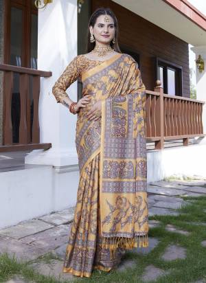 Attractive These Party Wear Saree in Fine Colored Pair With Blouse.These Saree Are Crepe and Blouse Are Fabricated On Crepe.Its Beautified With  Wevon Jari Designer With Digital Printed.
