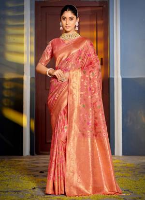 Garb These Party Wear Saree in Fine Colored.These Saree And Blouse is Fabricated On Banarasi Silk.Its Beautified With Weavon Jacquard Designer.