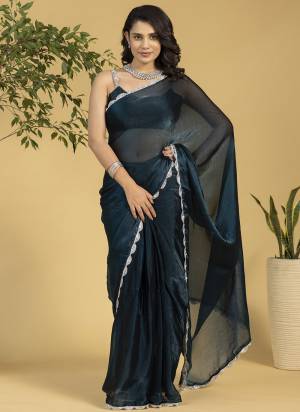 Grab These Party Wear Ready To Wear Saree in Fine Colored Pair With Blouse.These Saree and Blouse Are Fabricated On Chiffon.Its Beautified With Solid With Lace Border Designer.