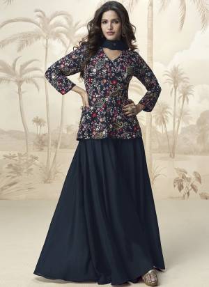 Garb These Party Wear Free Size Stitched Plazzo Suit in Fine Colored Pair With Dupatta.These Top And Bottom Are Chinon And Dupatta Are Chinon And Pair With Crepe Inner.Its Beautified With Heavy Designer Embroidery Work.