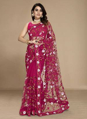 Attactive These Party Wear Saree in Fine Colored.These Saree Are Soft Net And Blouse is Mono Banglori Fabricated.Its Beautified With Designer Multy Thread Embroidery Work.