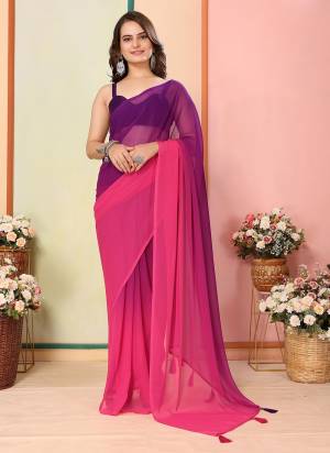 Attractive These Party Wear Ready To Wear Saree in Fine Colored.These Saree Are Georgette And Blouse is Art Silk Fabricated.Its Beautified With Designer Pedding Two Color Printed.