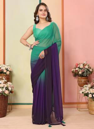 Attractive These Party Wear Ready To Wear Saree in Fine Colored.These Saree Are Georgette And Blouse is Art Silk Fabricated.Its Beautified With Designer Pedding Two Color Printed.
