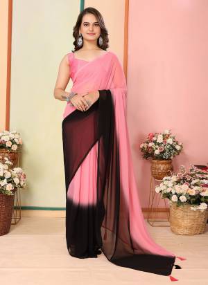 Attractive These Party Wear Ready To Wear Saree in Fine Colored.These Saree Are Georgette And Blouse is Art Silk Fabricated.Its Beautified With Designer Pedding Two Color Printed.
