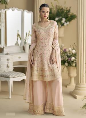 Attractive These Party Wear Free Size Stitched Plazzo Suit in Fine Colored Pair With Dupatta.These Top And Bottom Are Georgette And Dupatta Are Georgette And Pair With Santoon Inner.Its Beautified With Heavy Designer Embroidery Work.