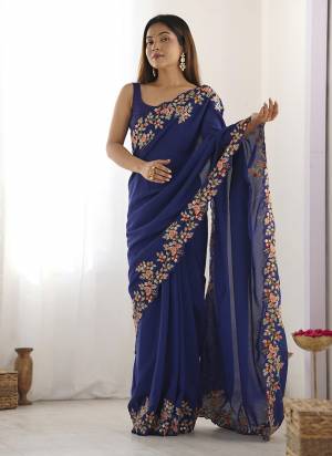 Attrctive Looking These Party Wear Saree in Fine Colored.These Saree Are Vichitra Silk And Blouse is Diamond Silk Fabricated.Its Beautified With Designer Multy Thread,Sequance Embroidery Work.