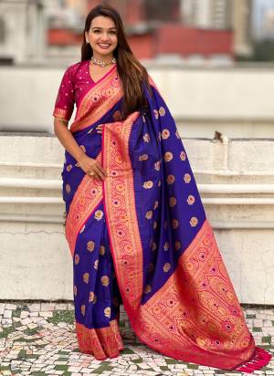 Looking These Party Wear Saree in Fine Colored.These Saree And Blouse is Fabricated On Soft Silk.Its Beautified With Weaving Meenakeri Designer.