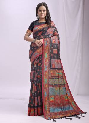 Looking These Fastive Wear Saree in Fine Colored.These Saree And Blouse is Fabricated On Linen Cotton.Its Beautified With Weavon Thread Designer.