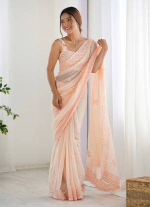 Attractive Looking These Party Wear Saree in Fine Colored.These Saree Are Georgette And Blouse is Georgette Fabricated.Its Beautified With Designer Thread,Sequance Embroidery Work.