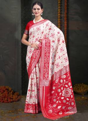 Garb These Fastive Wear Saree in Fine Colored.These Saree And Blouse is Fabricated On Linen Cotton.Its Beautified With Weavon Jacquard Designer.