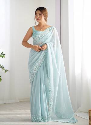 Garb These Party Wear Saree in Fine Colored.These Saree Are Georgette And Blouse is Georgette Fabricated.Its Beautified With Designer Sequance Embroidery Work.