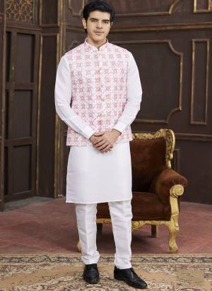 Looking These Party Wear Mans Wear Top Bottom With Jacket wearing this fashionable. Tailored Top Bottom Are Art Silk And Jacket On Faux Satin Fabriced With Solid With Designer Digital Printed, Embroidery Work.