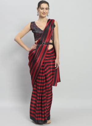 Attractive These Party Wear Ready To Wear Saree in Fine Colored.These Saree Are Satin And Blouse is Satin Fabricated.Its Beautified With Designer Striped Printed.