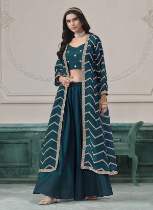 Looking These Beautiful Looking Fine Color Plazzo Shrug Suits.These Top Are Chinon And Shrug Are Chinon And Bottom Chinon Fabricated.Its Beautified With Designer Embroidery Work.